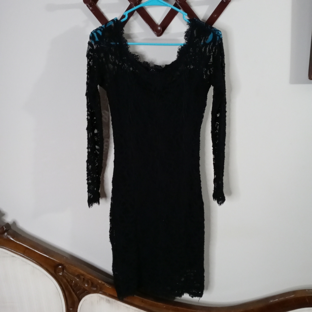 Jump Apparel Black Lace Bodycon Dress